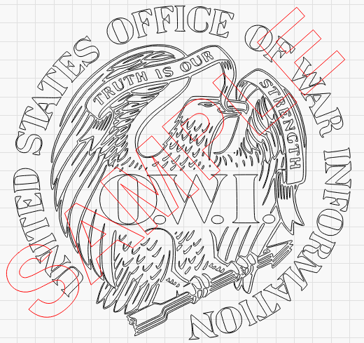 Vintage United States Office of War Information Logo SVG AI DXF