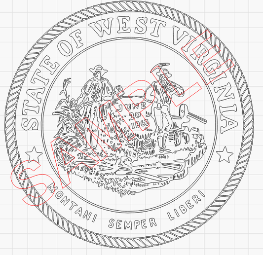 West Virginia State Seal WV SVG AI DXF